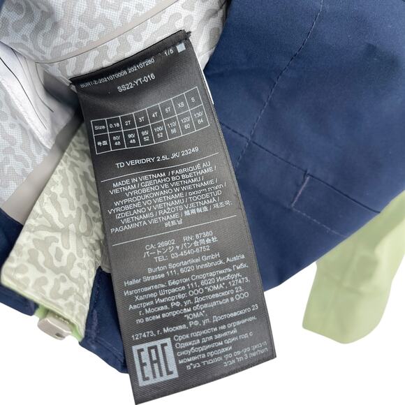 Toddlers' Burton Veridry 2.5L Rain Jacket Size 4T Gleam / Dress Blue Hiking Kids - Picture 2 of 8